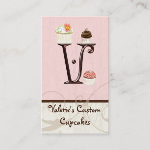 Affärskorten Brev/Monogram Dessert Bakery Visitkort