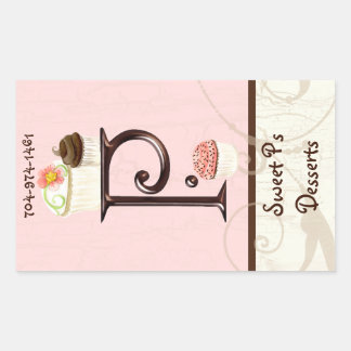 Affärskorten Brev P Monogram Dessert Bakery Rektangulärt Klistermärke
