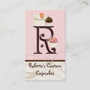 Affärskorten Brev R Monogram Dessert Bakery Visitkort