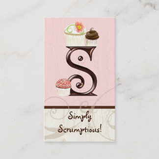 Affärskorten Brev S Monogram Dessert Bakery Visitkort