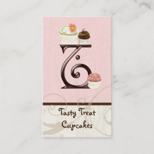 Affärskorten Brev T Monogram Dessert Bakery Visitkort