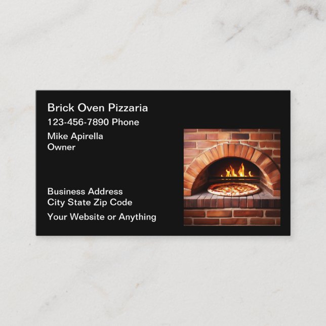 Affärskorten Brick Oven Pizza Ställe Visitkort (Framsida)