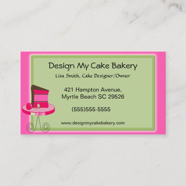 Affärskorten Cake Baker Visitkort (Framsida)