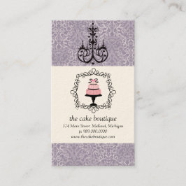 Affärskorten Cake Boutique Finare Violet Damask Visitkort