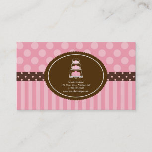 Affärskorten Cake Shop Rosa Polka Dot Rand Visitkort