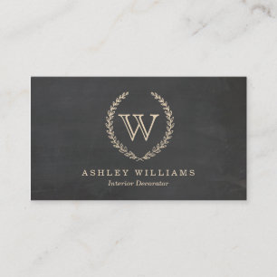 Affärskorten Chalkboard Stil Monogram Visitkort