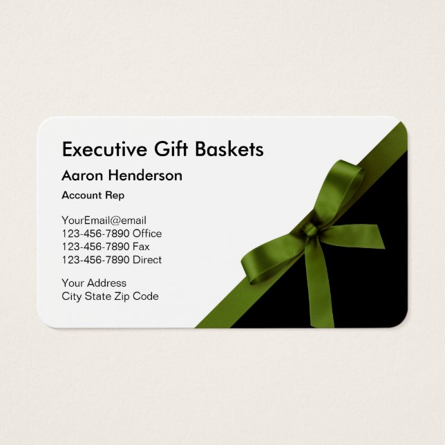 Affärskorten Classy Bow Executive Gift Basket Visitkort (Framsidan)