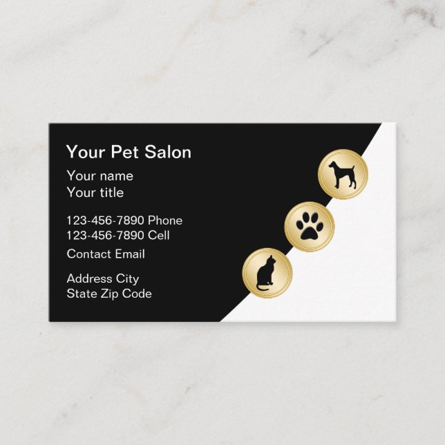 Affärskorten Classy Djuromsorg eller Pet Salon Visitkort (Framsida)