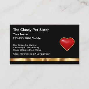 Affärskorten Classy Pet Sitter och Home Watch Visitkort