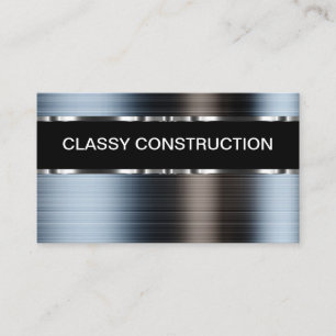 Affärskorten Classy Silver Inslag Construction Visitkort