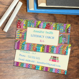 Affärskorten Colororent Bokar Literacy Coach Visitkort