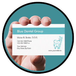 Affärskorten coola Blue Dentist Visitkort