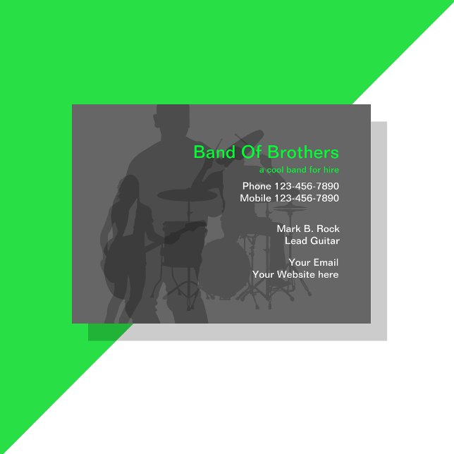 Affärskorten coola Music Band Visitkort (Skapare uppladdad)