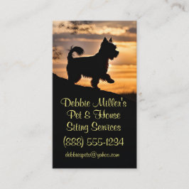 Affärskorten Cute Hund Pet och House Sitta Visitkort