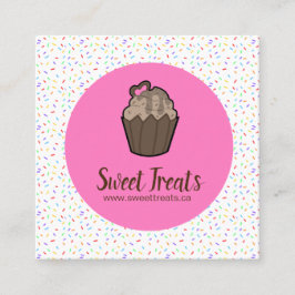 Affärskorten Cute och Whimsique Cupcoa Bakery Fyrkantigt Visitkort