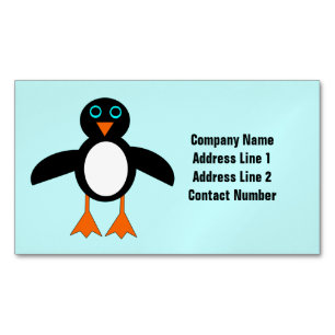 Affärskorten Cute Penguin Anpassningsbar Magnetiska Visitkort
