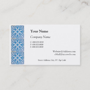 Affärskorten Delft Blue White Faux Tile Anpassning Visitkort