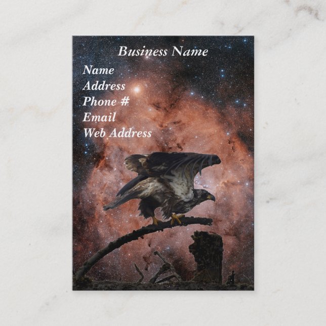 Affärskorten Eagle och Rymden Visitkort (Framsida)