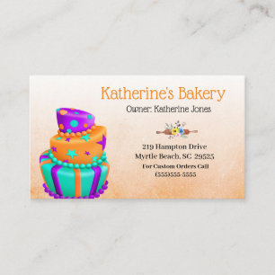 Affärskorten elegant Cake Bakery Visitkort