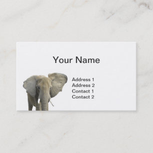 Affärskorten Elephant Porträtt Visitkort