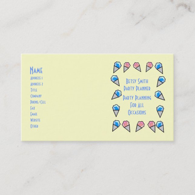 Affärskorten för iskräppost - Anpassadet till full Visitkort (Framsida)