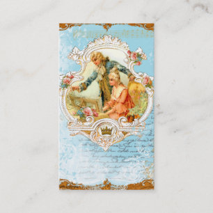 Affärskorten Fransk Stil Baroque Couple och Piano Visitkort
