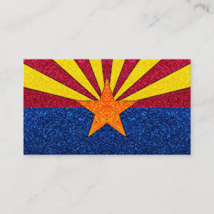 affärskorten Glitter Arizona flagga anpassade Visitkort
