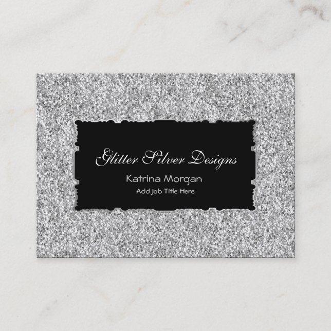 Affärskorten glitter Silver Elegance Visitkort (Framsida)