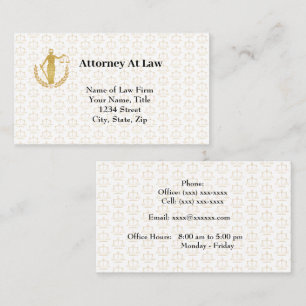 Affärskorten Golden Legal Symbols Lawyer Visitkort