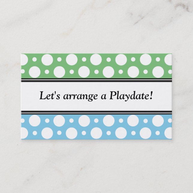 Affärskorten Grönt Blue Polka dots (Framsida)