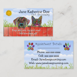 Affärskorten hund och Cat Pet Grooming Visitkort
