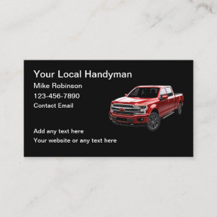 AFFÄRSKORTEN i HANDYMAN PICKUPA LASTBIL Visitkort