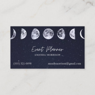 Affärskorten i Måne Phases Celestial Event Plann Visitkort