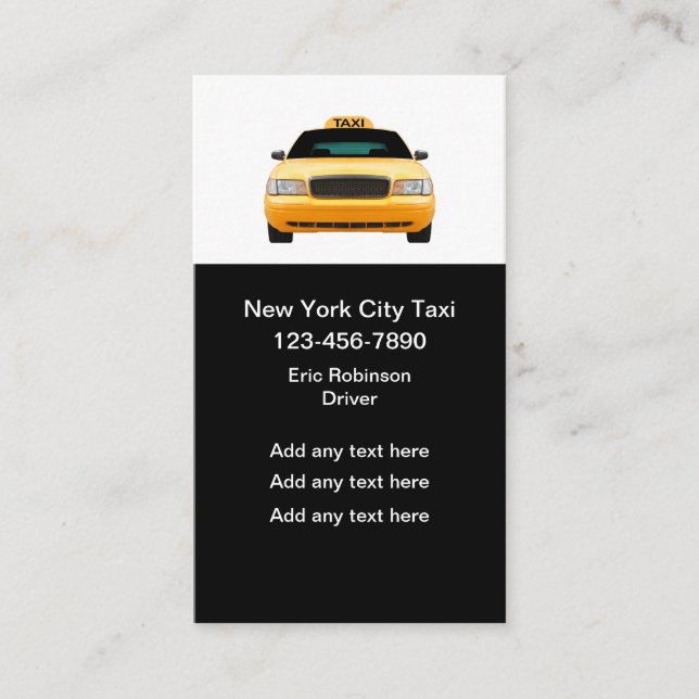 Affärskorten i New York Taxi budget Visitkort (Framsida)