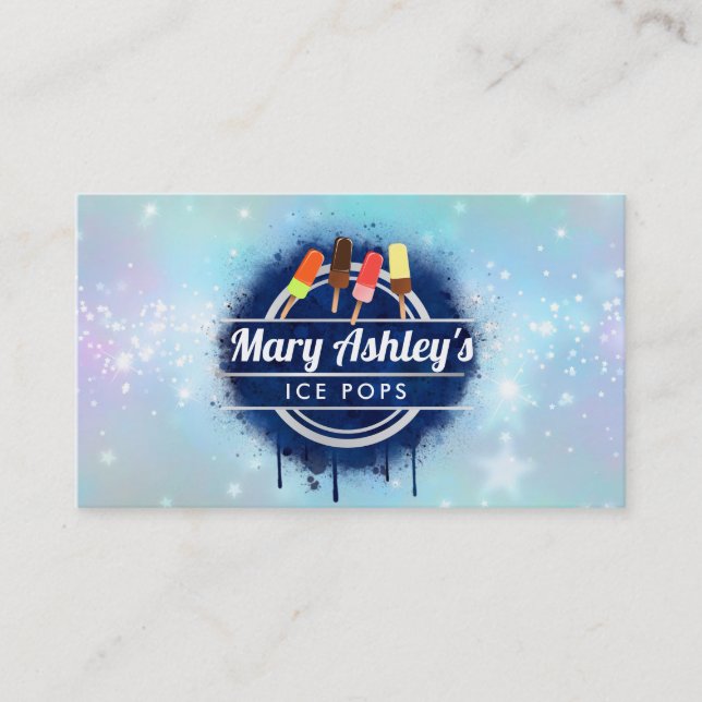 Affärskorten Ice Pops Popsicles Visitkort (Framsida)
