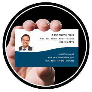 Affärskorten Insurance Agent Photo Visitkort