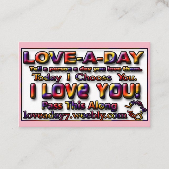 Affärskorten kärlek-a-Day Visitkort (Framsida)