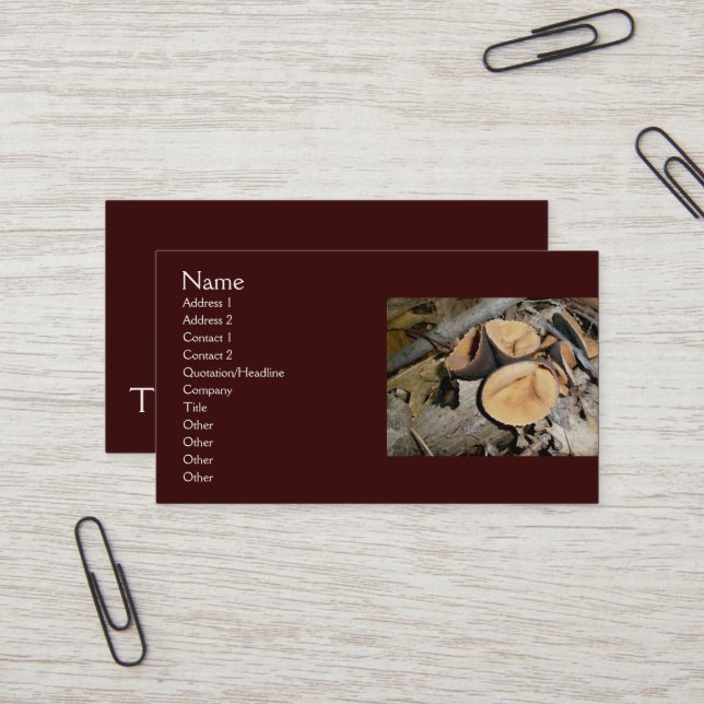Affärskorten kopp svampar visitkort (Fram/Back In Situ)