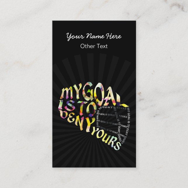 Affärskorten Lacrosse Goalie Quote Typography Visitkort (Framsida)