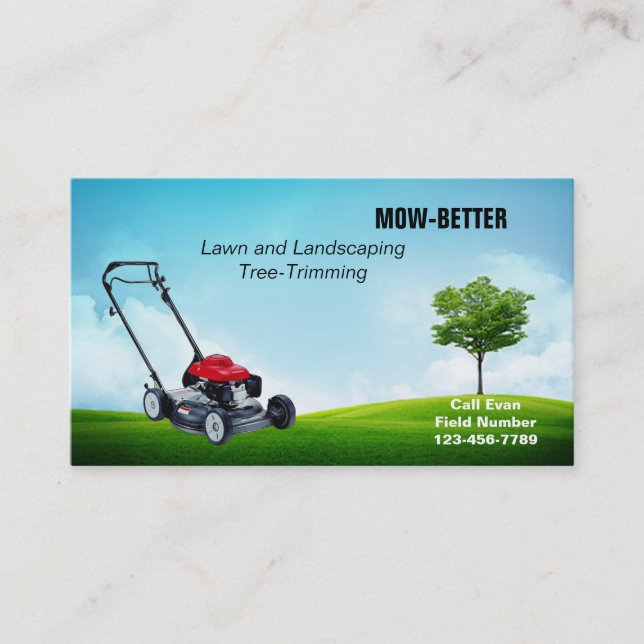 Affärskorten Lawmower och Landscaping Visitkort (Framsida)