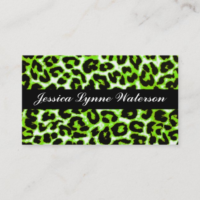 Affärskorten Leopard Print Modern Professionell Visitkort (Framsida)