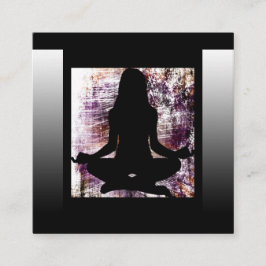 Affärskorten lila och Black Mediation Yoga Fyrkantigt Visitkort