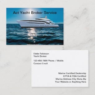Affärskorten Luxury Glossy Yacht Brokerage Visitkort