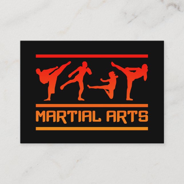 Affärskorten Martial Arts - anpassa! Visitkort (Framsida)