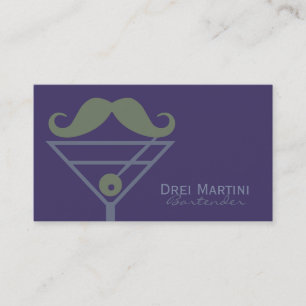 affärskorten ’Martini Mustache’ Bartender anpassni Visitkort