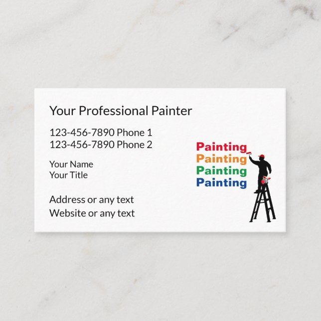 Affärskorten Modern Professionell Painter Visitkort (Framsida)