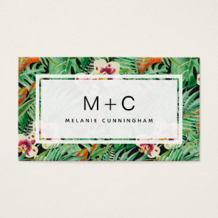 Affärskorten Monogram Tropical Lövs Visitkort