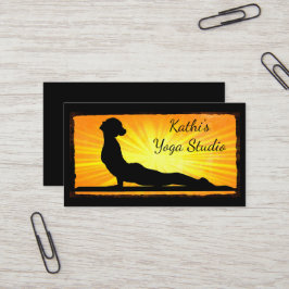 Affärskorten orange och Black Mediation Yoga Visitkort
