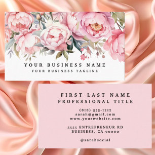 Affärskorten Peonies Peony Flowers Visitkort