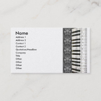 Affärskorten Piano Flowers Tangentbord Visitkort